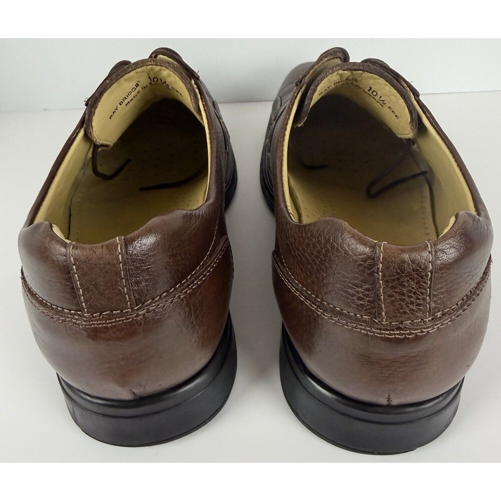Studio Belvedere Bay Bridge Pebbled Leather Oxford Dress Shoes, Brown, 10.5 EEE - Picture 6 of 16